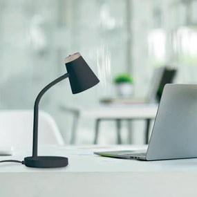 Stolná lampa Chico, 1x čierne/zlaté PVC tienidlo, b