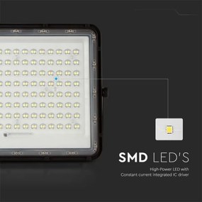 LED Vonkajší solárny reflektor LED/20W/3,2V 4000K čierna + DO