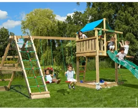 Ihrisko Jungle Lodge so šmykľavkou a modulom Climb Frame 2.0