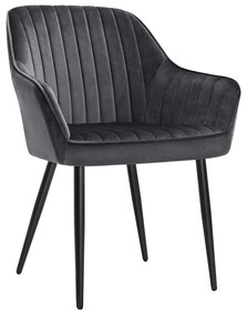 Čalúnené jedálenské kreslo Kora sivo-čierne