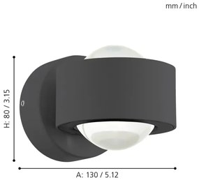 Eglo 96049 - LED nástenné svietidlo ONO 2 2xLED/2,5W/230V