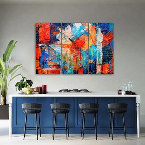 Obraz na plátně třídílný, Ruka oranžové abstrakce -napadeno - 150x100 cm