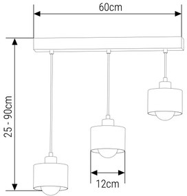 Luster na lanku 3xE27/35W/230V čierna