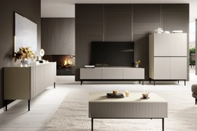 TV stolík Nicole 150 cm - kašmírová / čierne nožičky
