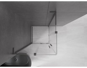 Mexen Velar L Duo, sprchový kút s posuvnými dverami 90 x 90 cm, 8mm číre sklo, grafit brúsený, 871-090-090-02-03-66
