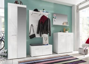 Skriňa so zrkadlom Amanda 127, lesklá biela