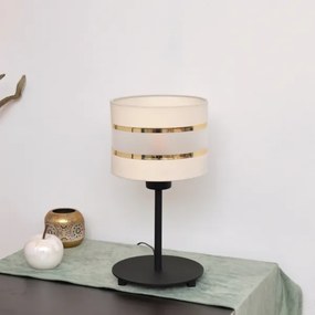 LED Stolná lampa HELEN 1xE27/15W/230V krémová/čierna/zlatá