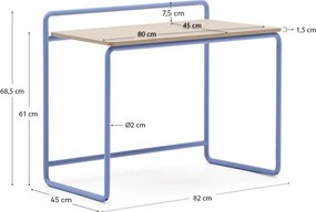 Detský písací stôl s doskou v dekore jaseňového dreva 45x82 cm Tinn – Kave Home