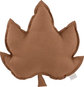 Ľanový vankúš javorový list čokoládová 43x43 cm