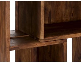 furniture-nabytek.cz - Masívna knižnica z palisandra s výsuvnými policami, lakovaná, hnedá – 85×40×177 cm
