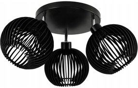 BERGE LED stropný závesný luster 3xE27 - nastaviteľný - drevený - čierny