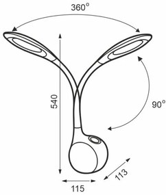 LED RGB Stmievateľná dotyková stolná lampa EMILY LED/7W/230V