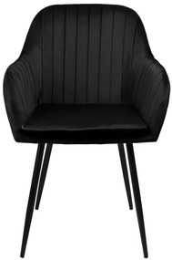 Jedálenská stolička SEVILLA zamatová, čierna