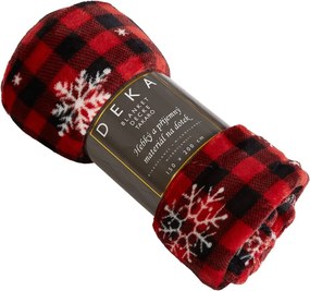 Home Elements Mikroflanelová deka Káro s vločkami