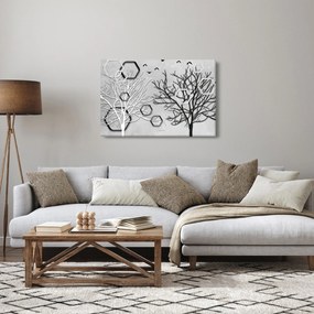 Abstraktný obraz so stromami (90x60 cm)