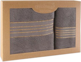 BAVLNENÉ UTERÁKY TIWANO SADA 1 KS 50X90 CM, 1 KS 70X140 CM GRAFITOVÁ