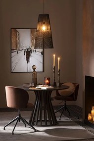Vínová zamatová jedálenská točiaca stolička Chair Turn Burgundy - 56*48*77cm