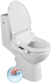 Sapho Sapho, HANDICAP WC kombi zvýšené sedadlo s elektronickým bidetom BLOOMING EKO PLUS, Rimless, zadný odpad, biela, NB-1160D-1