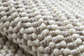 Koberec NANO EO78C Melanž, slučkový, plocho tkaný, sivo-biely