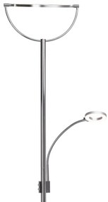 Brilliant - LED Stmievateľná stojacia lampa DEMIAN 2xLED/12W/230V lesklý chróm