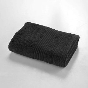 Čierny froté bavlnený uterák 50x90 cm Tendresse – douceur d'intérieur