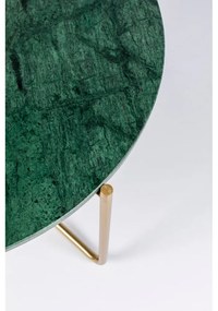 Okrúhly konferenčný stolík s mramorovou doskou v zeleno-zlatej farbe ø 70 cm Timpa – White Label