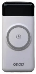 Rýchlonabíjacia powerbanka OKOP KP-711 so štyrmi káblami - 10000mAh - Biela