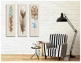 3-dielny obraz na plátne Feathers