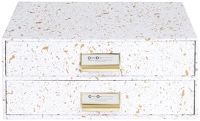 Zásuvkový box s 2 zásuvkami v zlato-bielej farbe Bigso Box of Sweden Birger