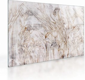 Sklenený obraz - Kosatce (70x50 cm)