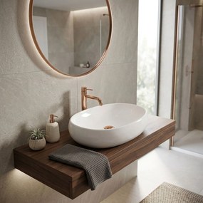 Rea Melania, umývadlo na dosku 60x41x14,5 cm, biela lesklá, REA-U0656