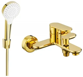 Mexen Milo R05 vaňová batéria so sprchovacím setom, zlatá - 7133R05-50