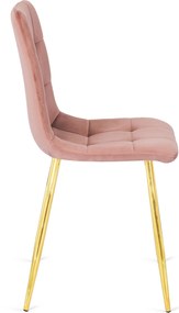 PROXIMA.store - Čalúnená jedálenska stolička YORK FARBA: ružová, FARBA NÔH: zlatá