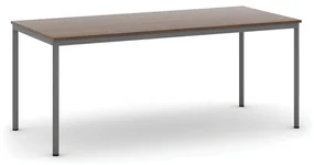 Stôl jedálenský, 1800 x 800 mm, tmavo sivá podnož, orech