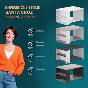 InternetovaZahrada Konferenčný stolík Santa Cruz 90x59x47cm - biely/antracit