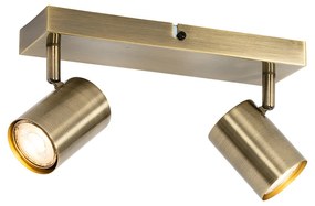 Moderné stropné svietidlo bronzové 2-žiarovkové nastaviteľné obdĺžnikové - Jeana