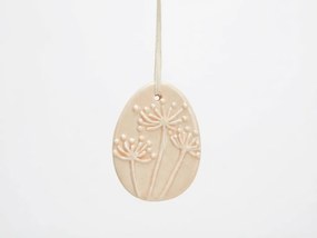 Závesné porcelánové vajíčko FLORIS - viac farieb Farba: Krémová