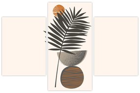 Obraz - Abstrakcia s palmovým listom (90x60 cm)