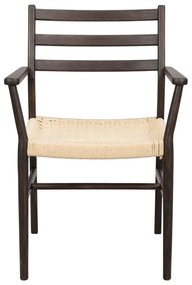 Jedálenská stolička v tmavohnedo-prírodnej farbe Harlan – Rowico