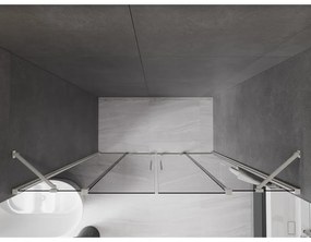 Mexen Velar Duo, posuvné sprchové dvere do otvoru 180 cm, 8mm šedé sklo, brúsená oceľ, 871-180-000-42-97