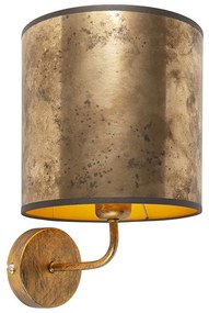 Vintage nástenné svietidlo zlaté s odtieňom bronzového zamatu - matné