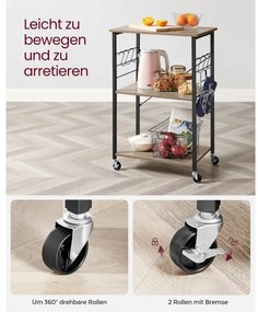 Kuchynská polica na kolieskach KKS060B02