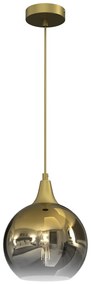 EUlight Závesné svietidlo Monte, 1x zlaté sklenené tienidlo, (fi 20cm), g