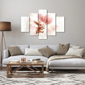 Obraz - Zajačik s balónikmi (150x105 cm)