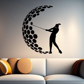 Veselá Stena Samolepka Golf Farba: černá, Veľkosť: 40 x 48 cm