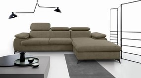 Rohová sedacia súprava Scala, hnedá látka, pravý roh