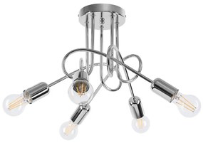 Sollux SL.1441 - Prisadený luster LOOP 5xE27/15W/230V chróm