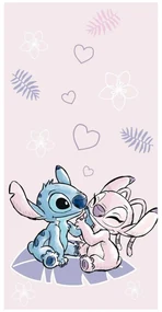 Plážová osuška Lilo & Stitch - motív Stitch & Angel - 100% bavlna - 70 x 140 cm