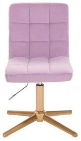 LuxuryForm DESIGN Stolička TOLEDO VELUR na zlatom kríži - levanduľa