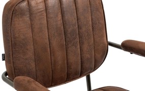 Design-Shop Kancelárska stolička Natrona v industriálnom štýle - koženka - Cognac antik